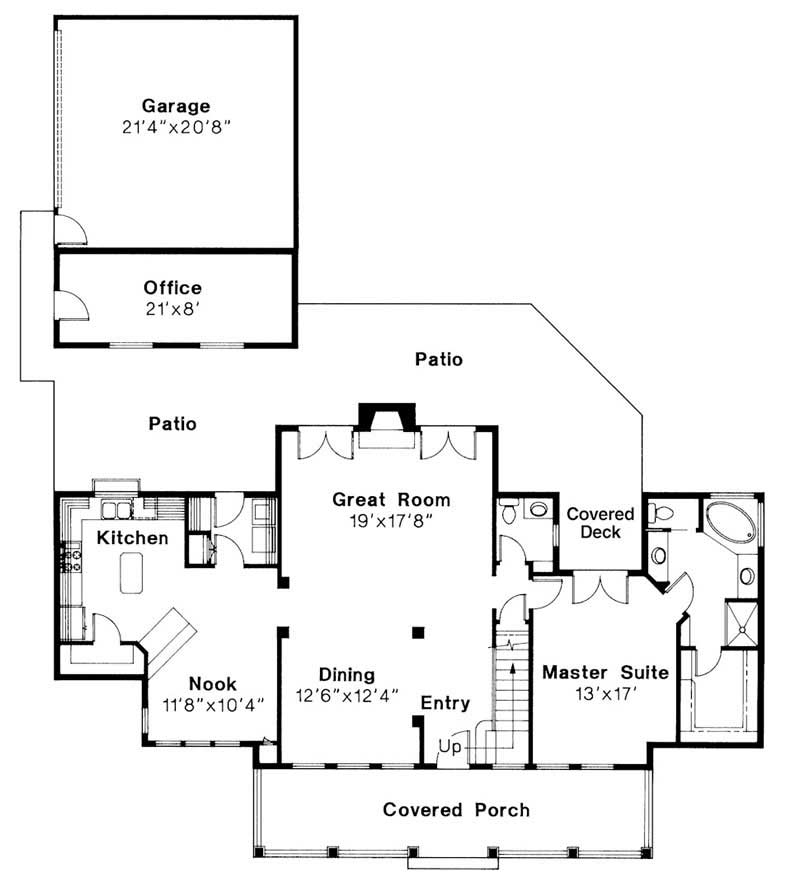 Floor Plan First Story of Country Plan #108-1208