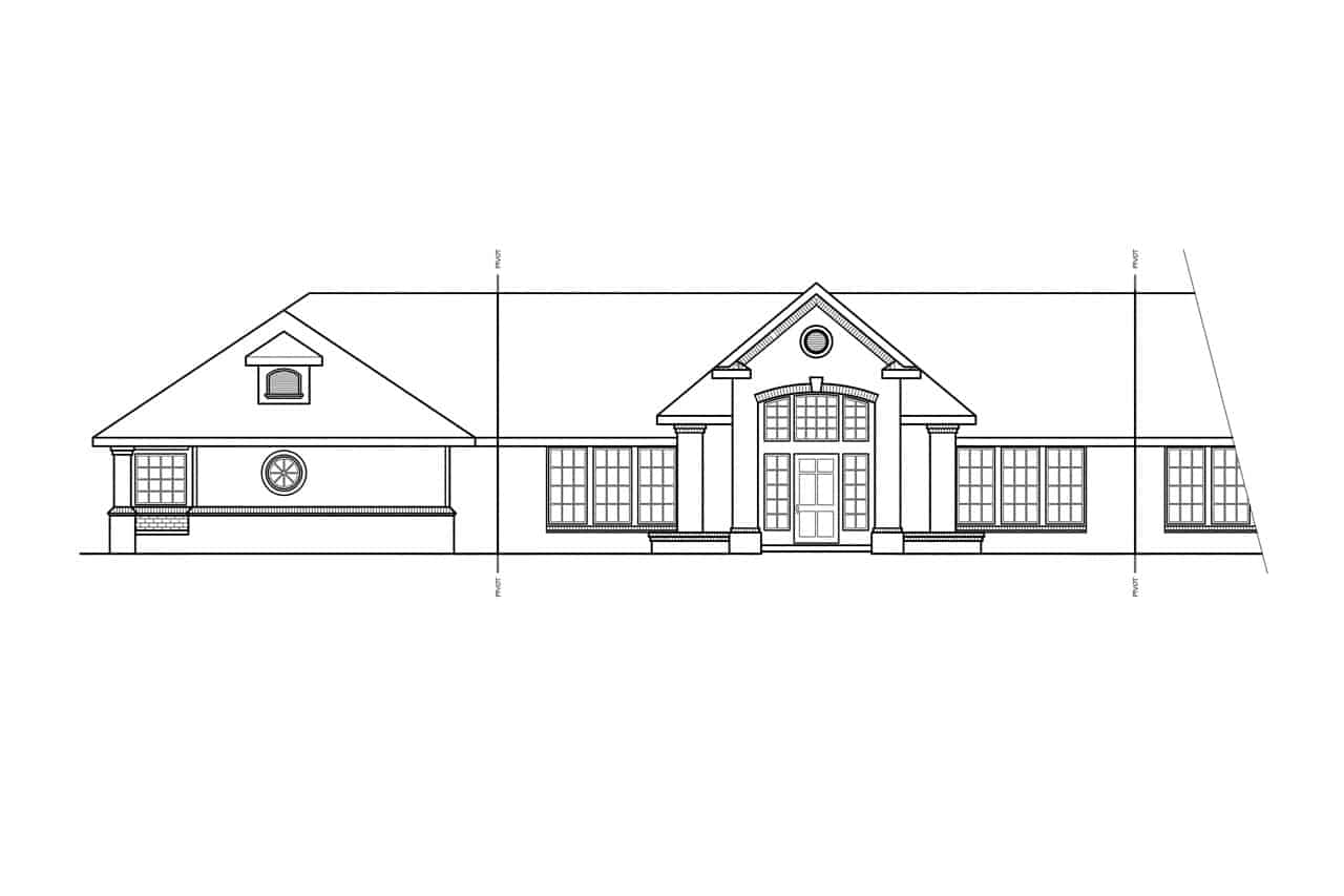 Home Plan Left Elevation of this 4-Bedroom,2889 Sq Ft Plan -108-1212