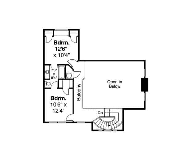 Floor Plan Upper Level of Farmhouse Plan #108-1215