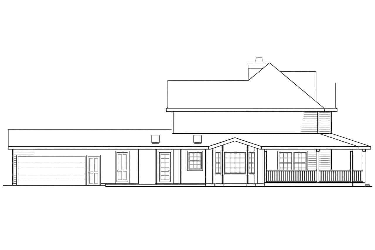 Home Plan Left Elevation of this 3-Bedroom,2156 Sq Ft Plan -108-1215