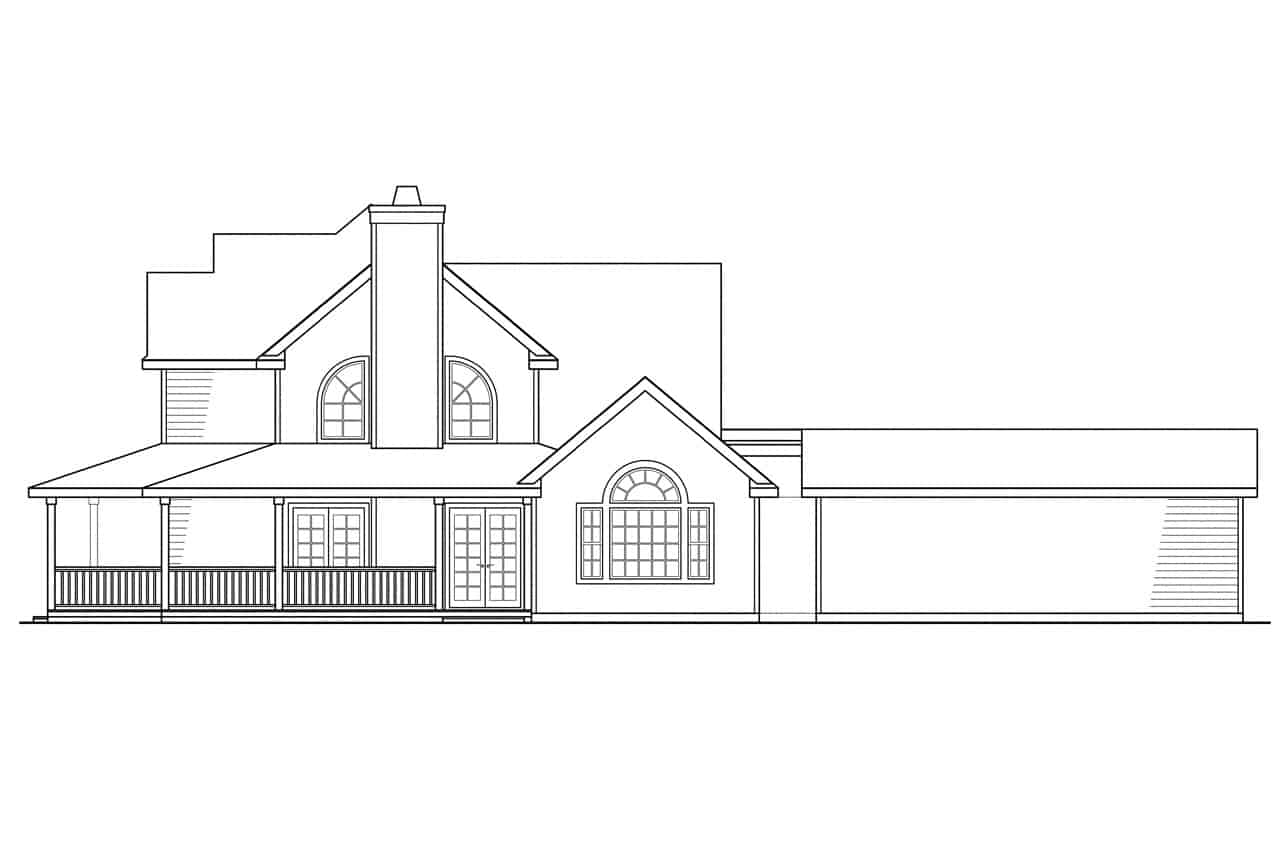 Home Plan Right Elevation of this 3-Bedroom,2156 Sq Ft Plan -108-1215