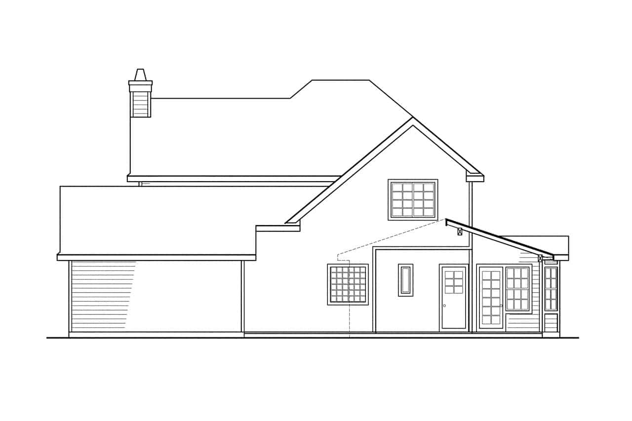 Home Plan Rear Elevation of this 3-Bedroom,2156 Sq Ft Plan -108-1215