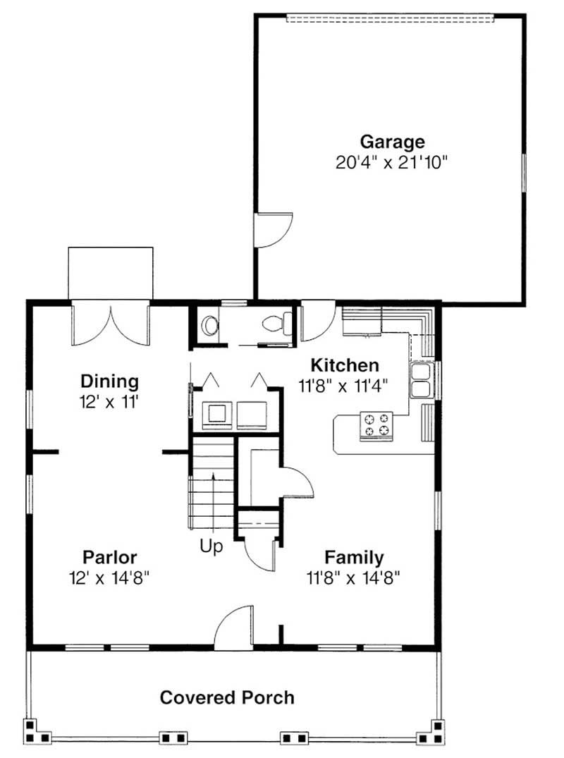 Floor Plan First Story of Country Plan #108-1218