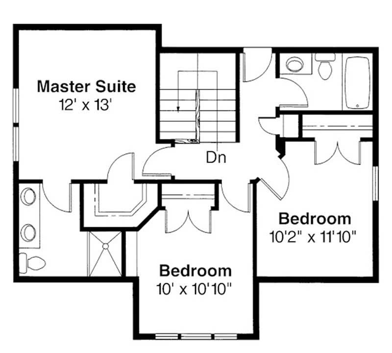 Floor Plan Second Story of Country Plan #108-1218
