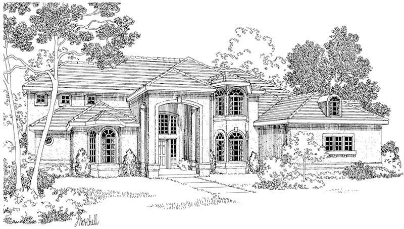 Front View of this 4-Bedroom, 4567 Sq Ft Plan - 108-1220