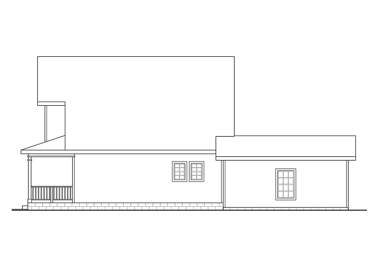 Home Plan Right Elevation of this 3-Bedroom,1580 Sq Ft Plan -108-1225
