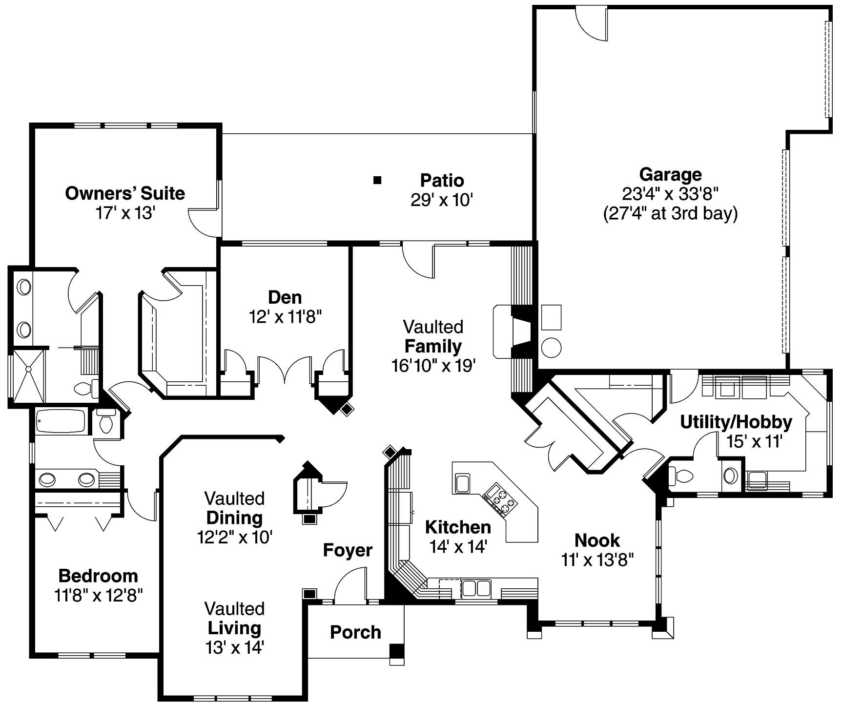 Floor Plan First Story of Mediterranean Plan #108-1226