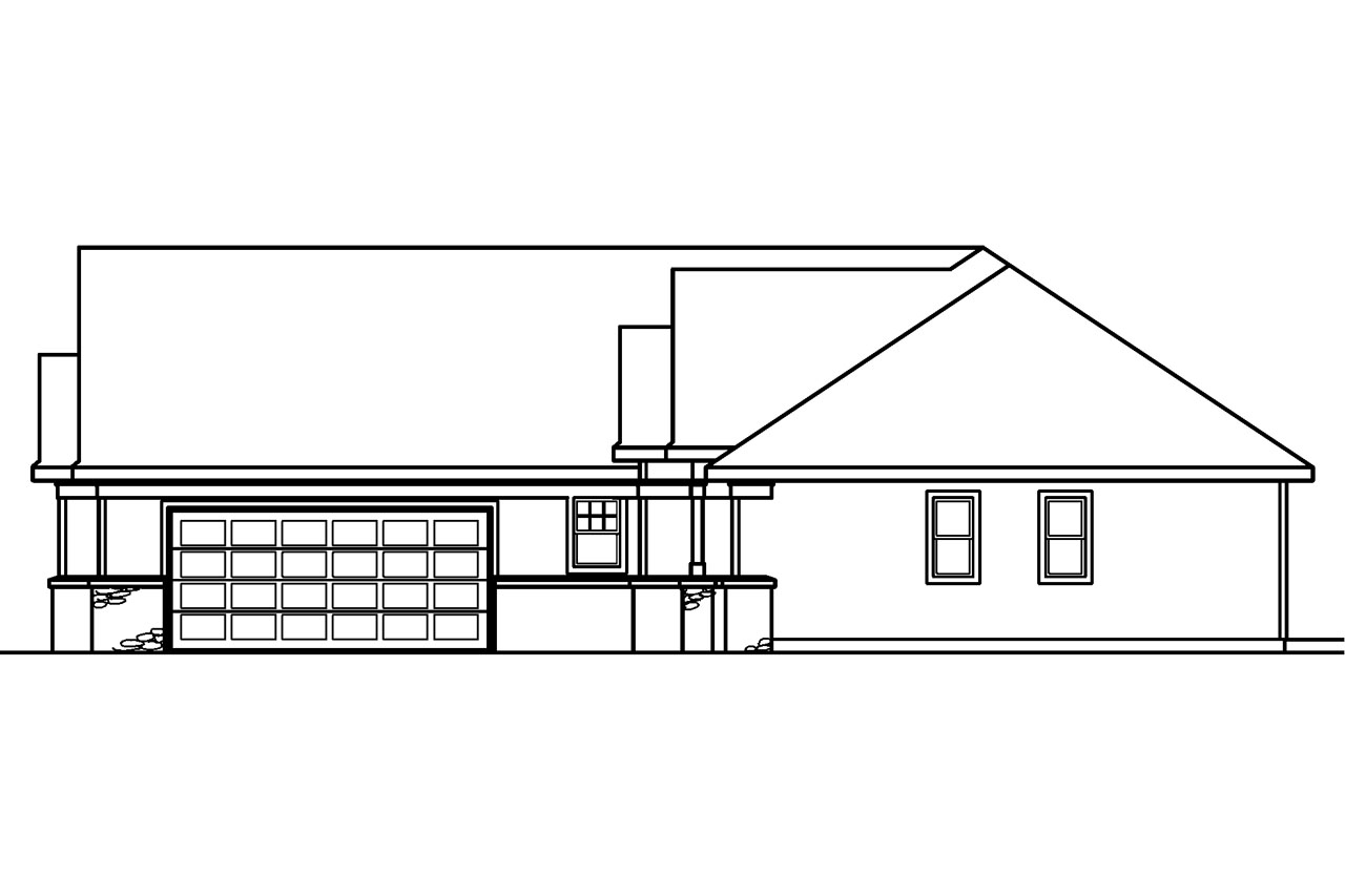 Home Plan Right Elevation of this 4-Bedroom,2183 Sq Ft Plan -108-1228