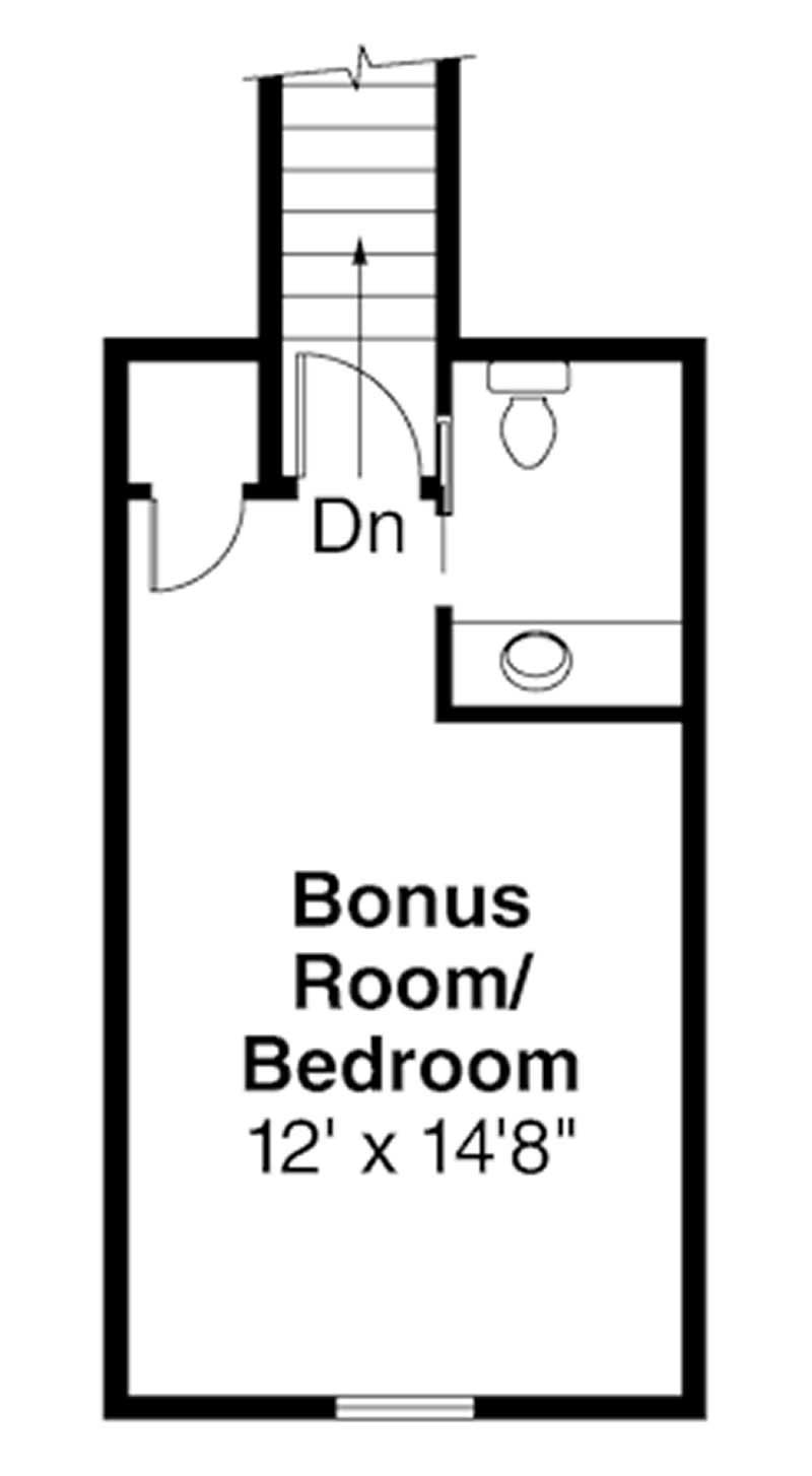 Floor Plan Second Story of Transitional Plan #108-1228