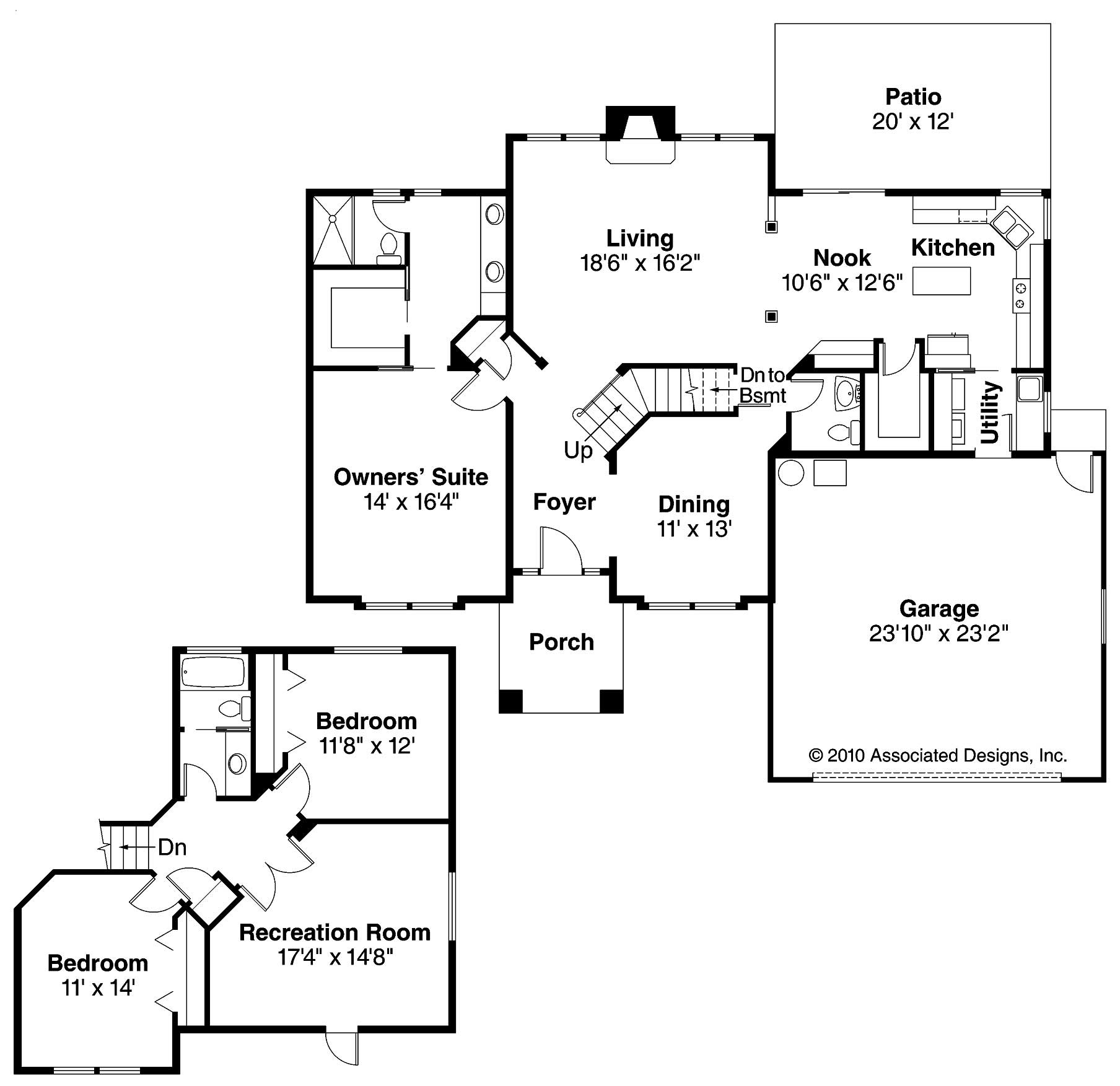 Floor Plan First Story of Colonial Plan #108-1230