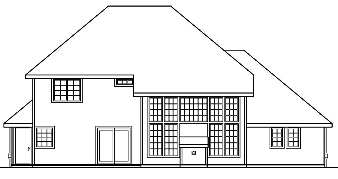 Home Plan Rear Elevation of this 3-Bedroom,2241 Sq Ft Plan -108-1230