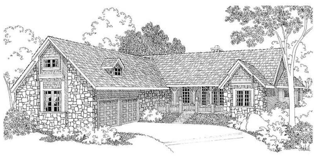 Front View of this 4-Bedroom, 3072 Sq Ft Plan - 108-1231
