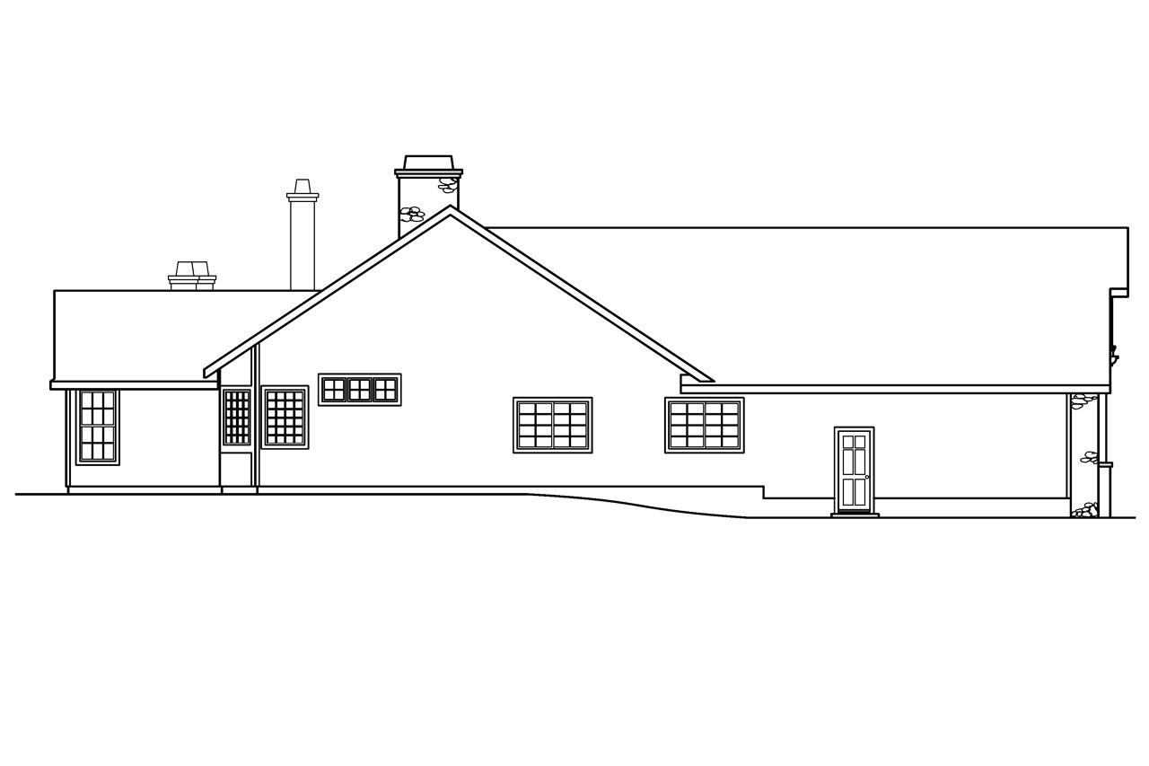 Home Plan Left Elevation of this 4-Bedroom,3072 Sq Ft Plan -108-1231