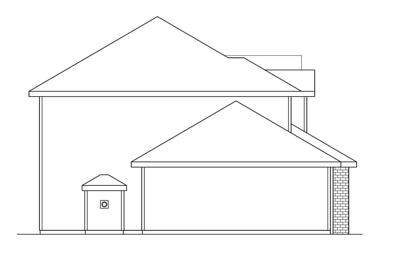 Home Plan Left Elevation of this 4-Bedroom,2346 Sq Ft Plan -108-1232
