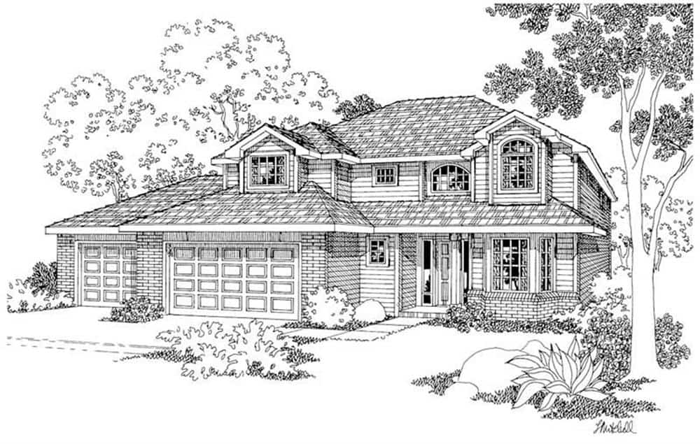 Front View of this 4-Bedroom, 2346 Sq Ft Plan - 108-1232