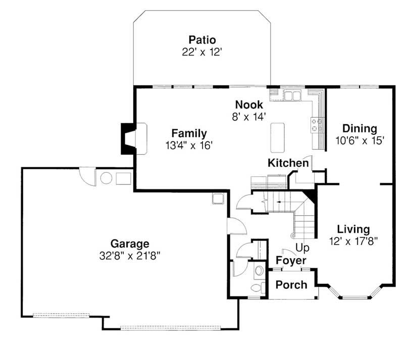 Floor Plan First Story of Contemporary Plan #108-1232
