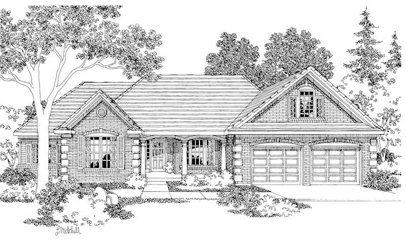 Front View of this 3-Bedroom, 2712 Sq Ft Plan - 108-1233