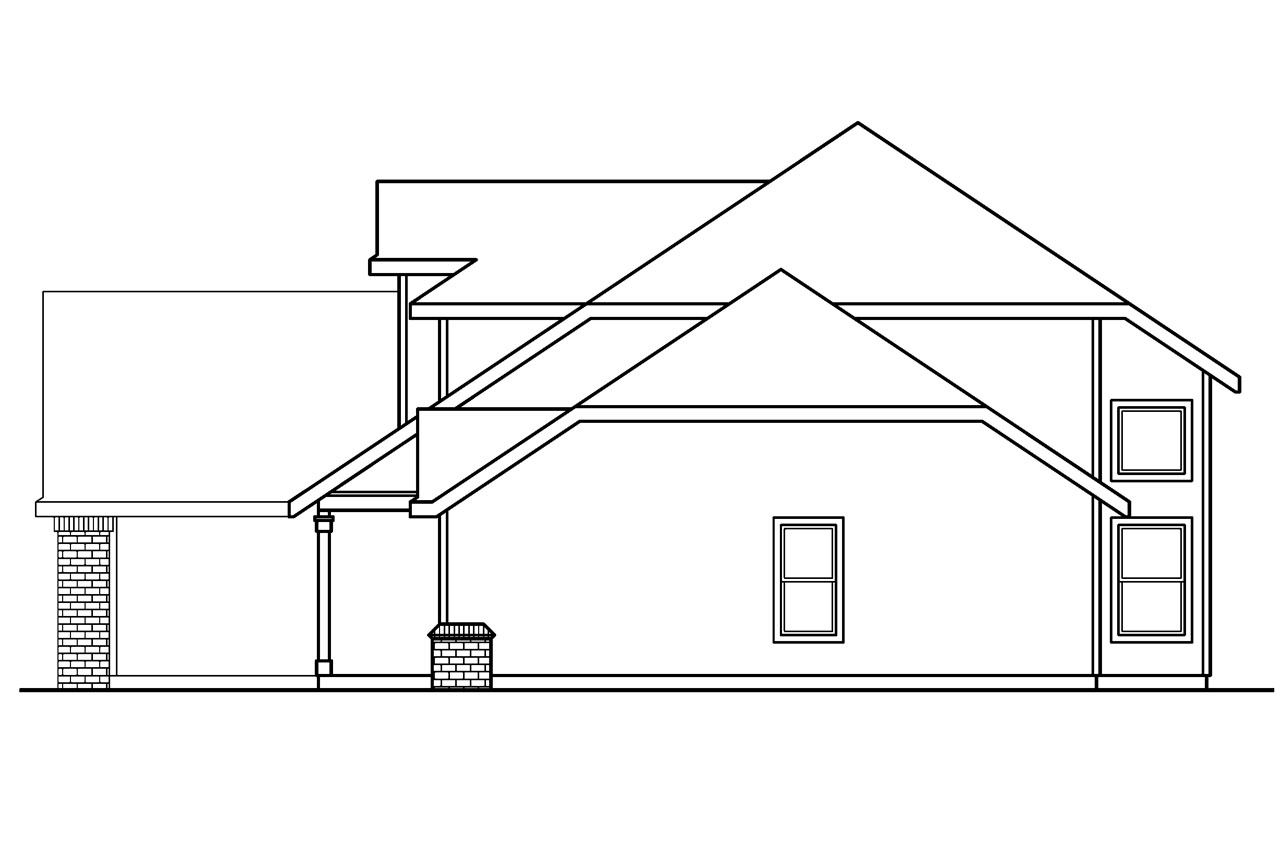 Home Plan Right Elevation of this 4-Bedroom,2193 Sq Ft Plan -108-1234