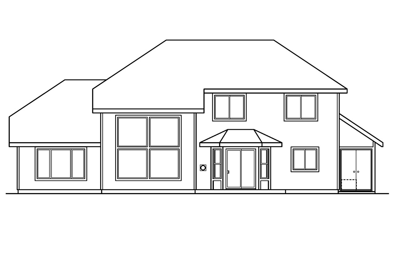 Home Plan Rear Elevation of this 4-Bedroom,2193 Sq Ft Plan -108-1234