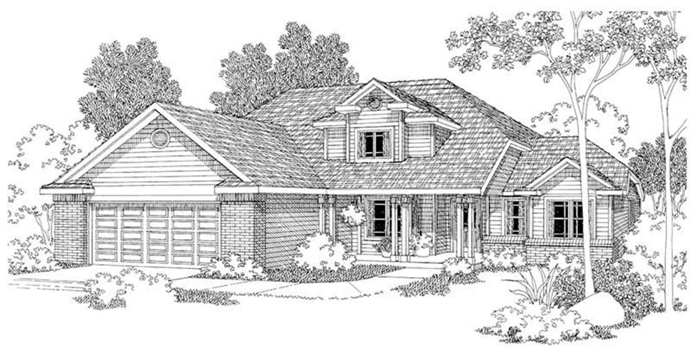 Front View of this 4-Bedroom, 2193 Sq Ft Plan - 108-1234