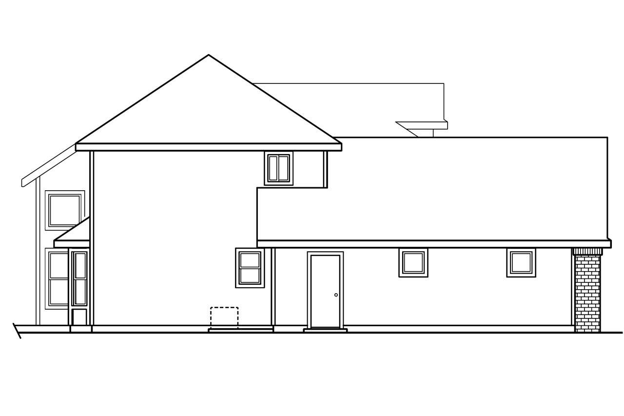 Home Plan Left Elevation of this 4-Bedroom,2193 Sq Ft Plan -108-1234
