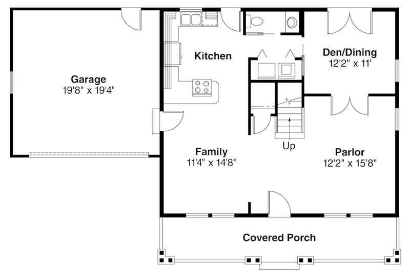 Floor Plan First Story of Country Plan #108-1236