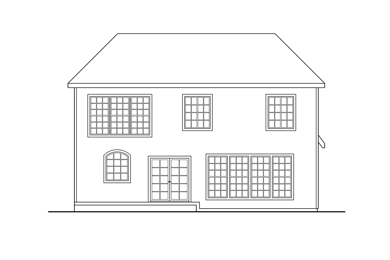 Home Plan Rear Elevation of this 4-Bedroom,2192 Sq Ft Plan -108-1239