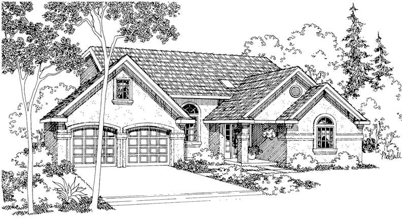 Front View of this 3-Bedroom, 1750 Sq Ft Plan - 108-1241