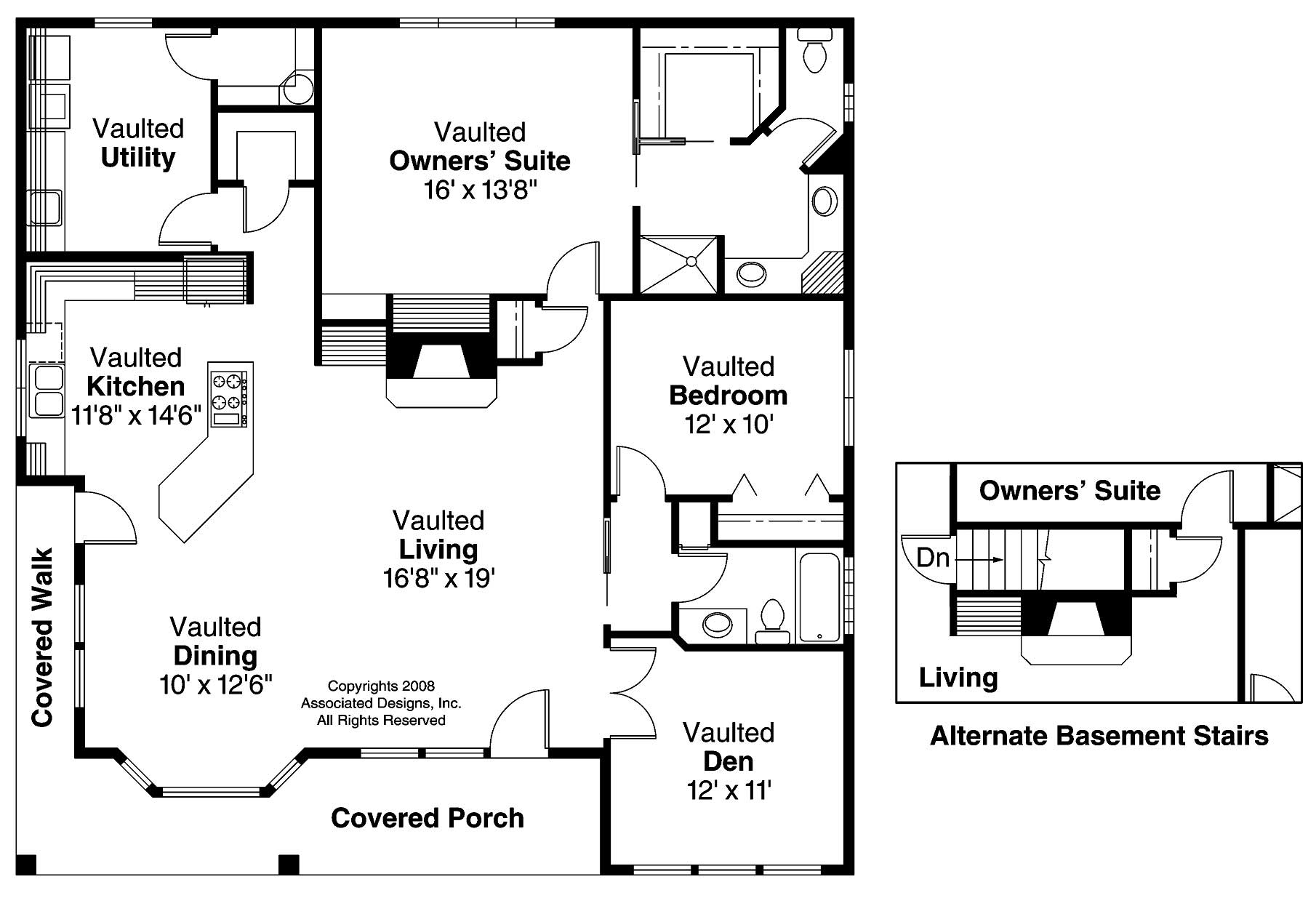 Floor Plan First Story of Contemporary Plan #108-1244