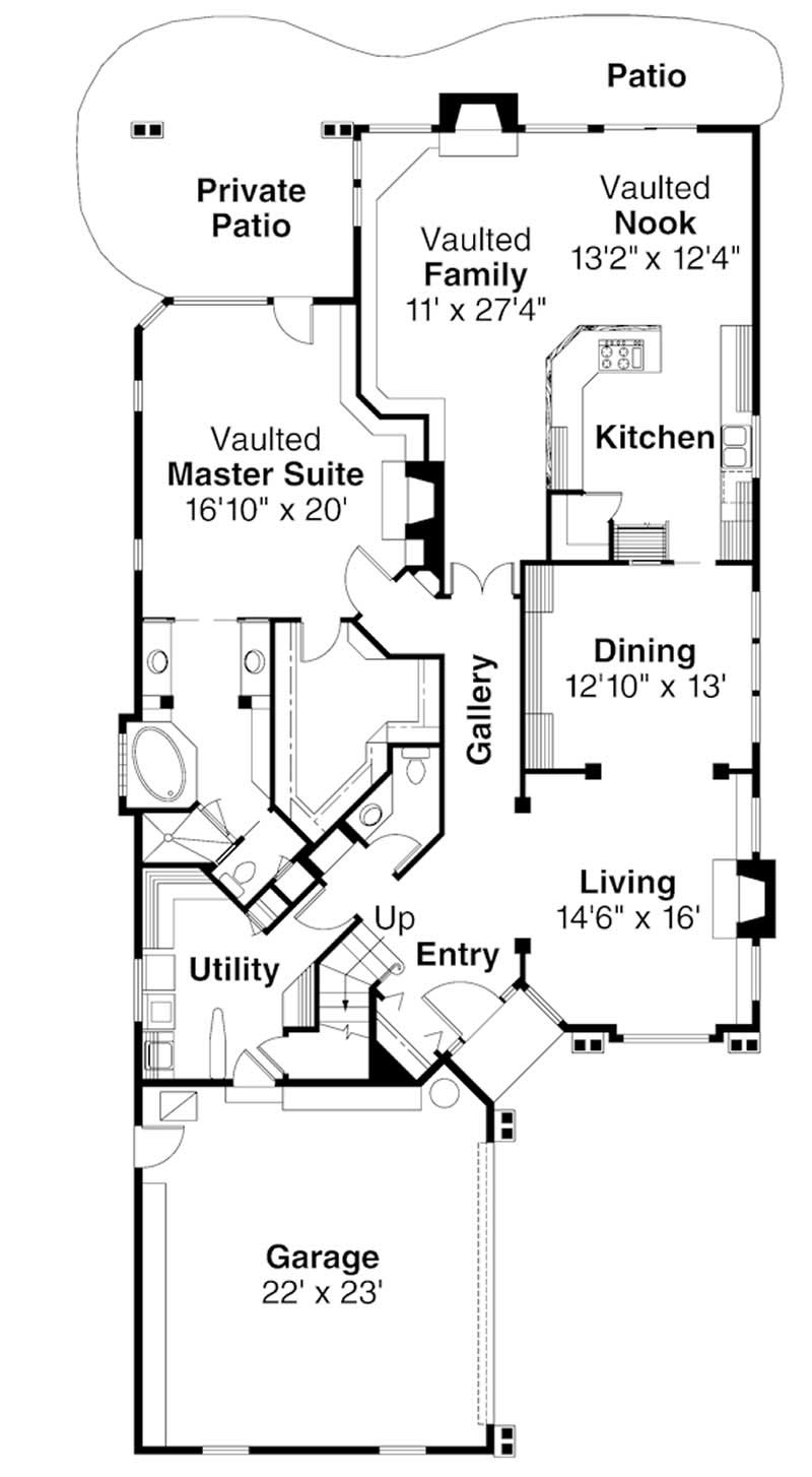 Floor Plan First Story of Traditional Plan #108-1246