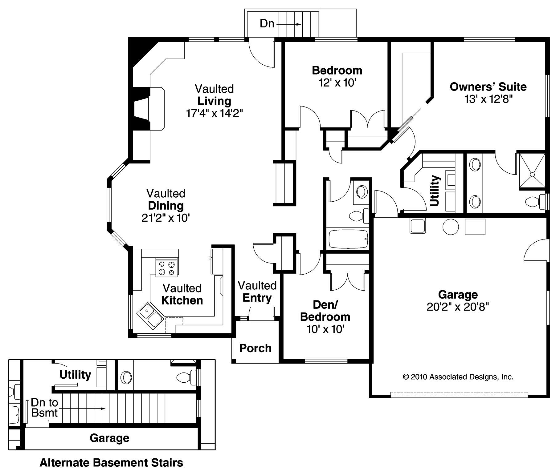 Floor Plan First Story of Small House Plans #108-1249