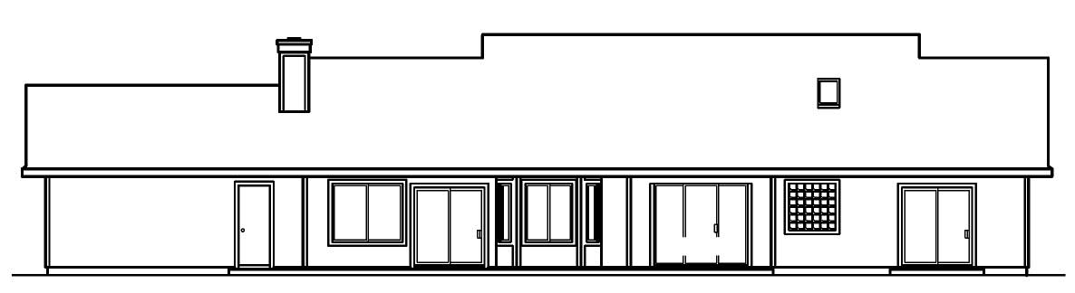 Home Plan Rear Elevation of this 4-Bedroom,2083 Sq Ft Plan -108-1250