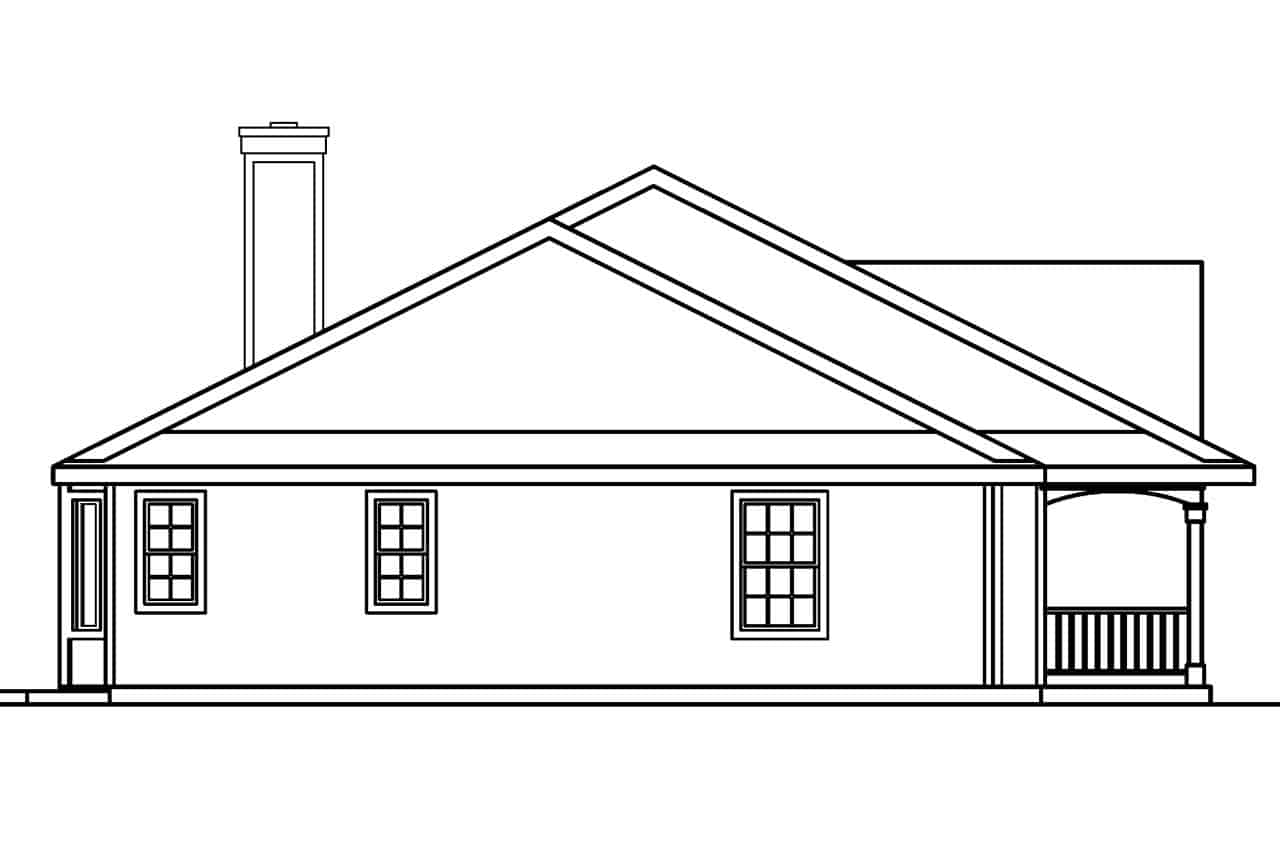Home Plan Left Elevation of this 3-Bedroom,2083 Sq Ft Plan -108-1250