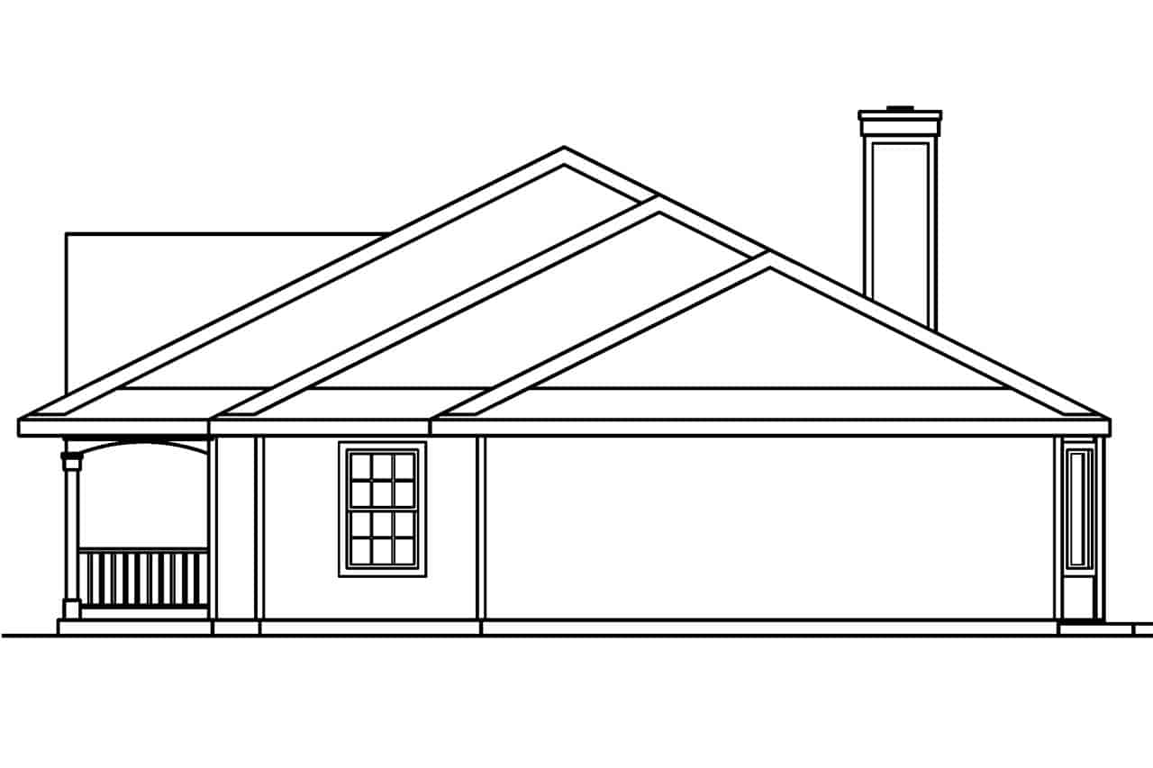 Home Plan Right Elevation of this 3-Bedroom,2083 Sq Ft Plan -108-1250