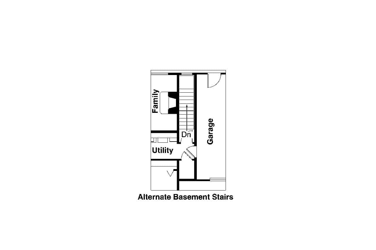 Floor Plan Main Level of Ranch Plan #108-1250