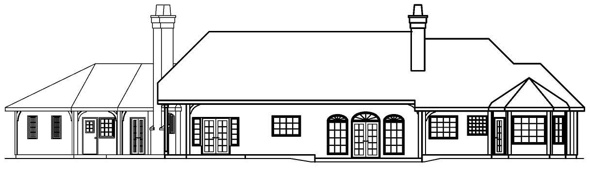 Home Plan Rear Elevation of this 3-Bedroom,2927 Sq Ft Plan -108-1253