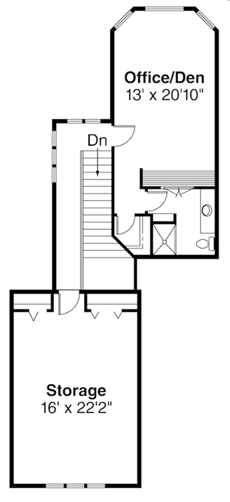 Floor Plan Second Story of Contemporary Plan #108-1256