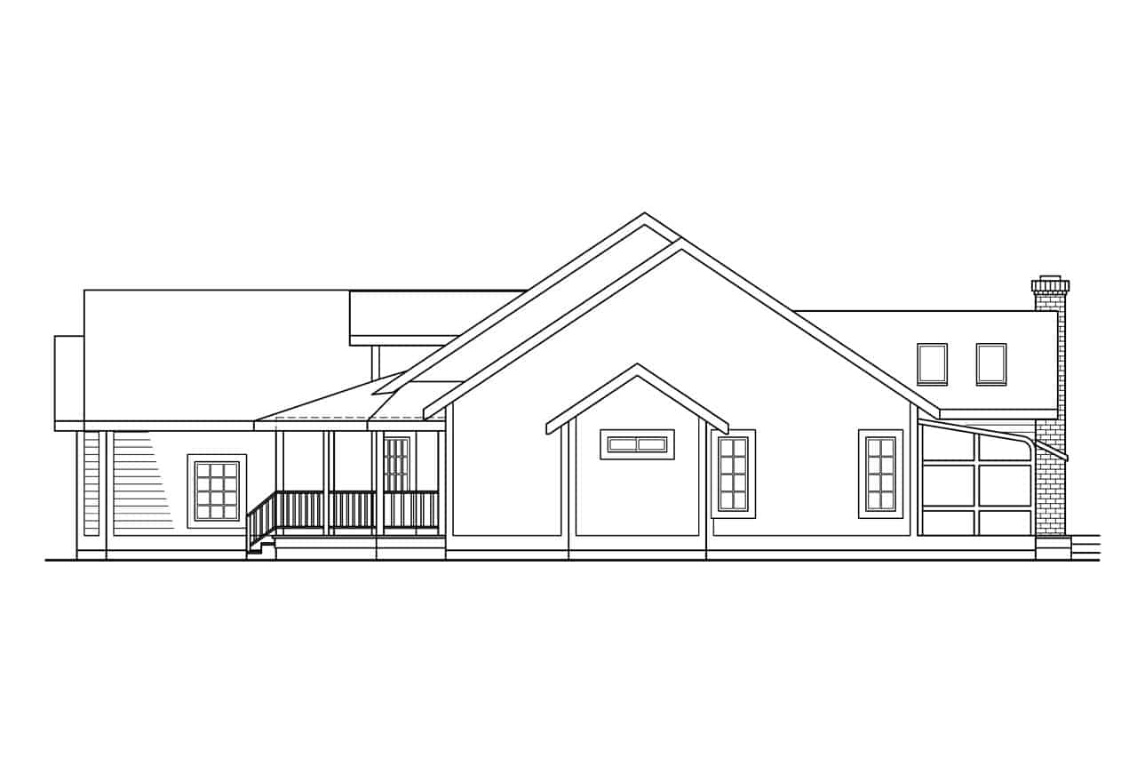 Home Plan Right Elevation of this 4-Bedroom,2299 Sq Ft Plan -108-1262