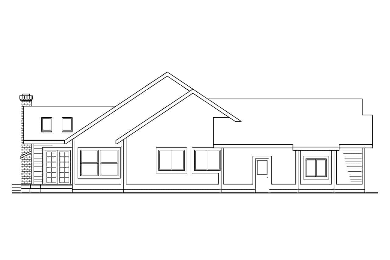 Home Plan Left Elevation of this 4-Bedroom,2299 Sq Ft Plan -108-1262