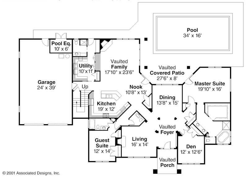 Floor Plan First Story of European Plan #108-1264
