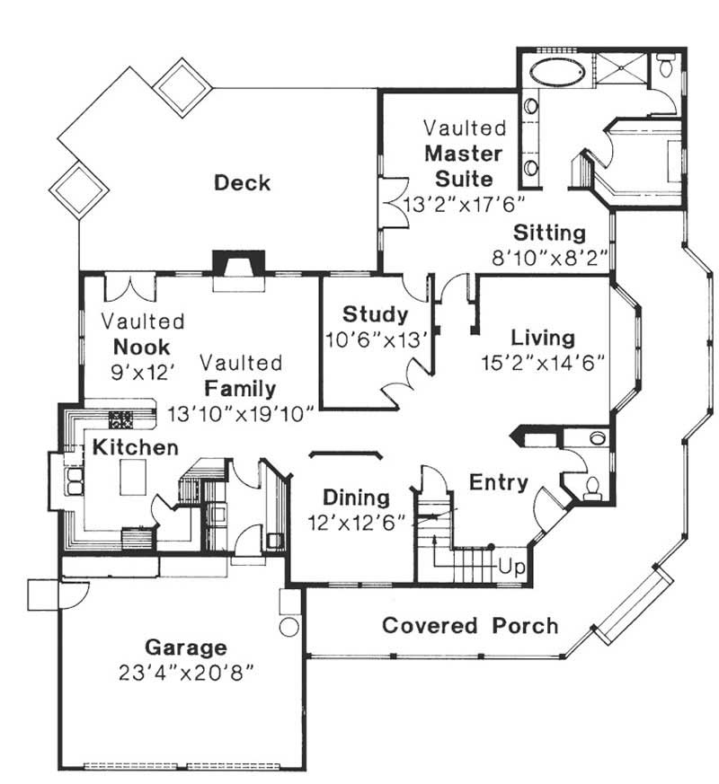 Floor Plan First Story of Country Plan #108-1265