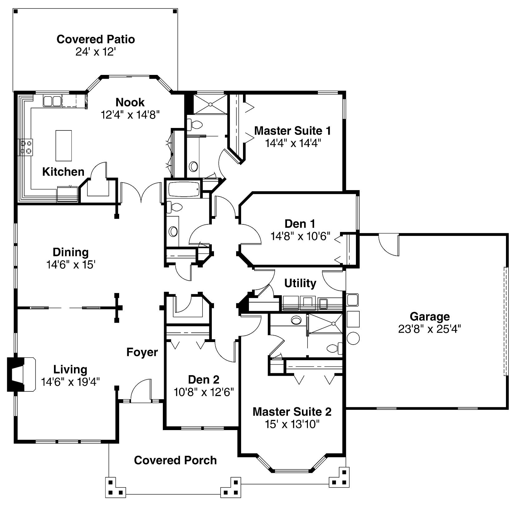 Floor Plan First Story of Country Plan #108-1266
