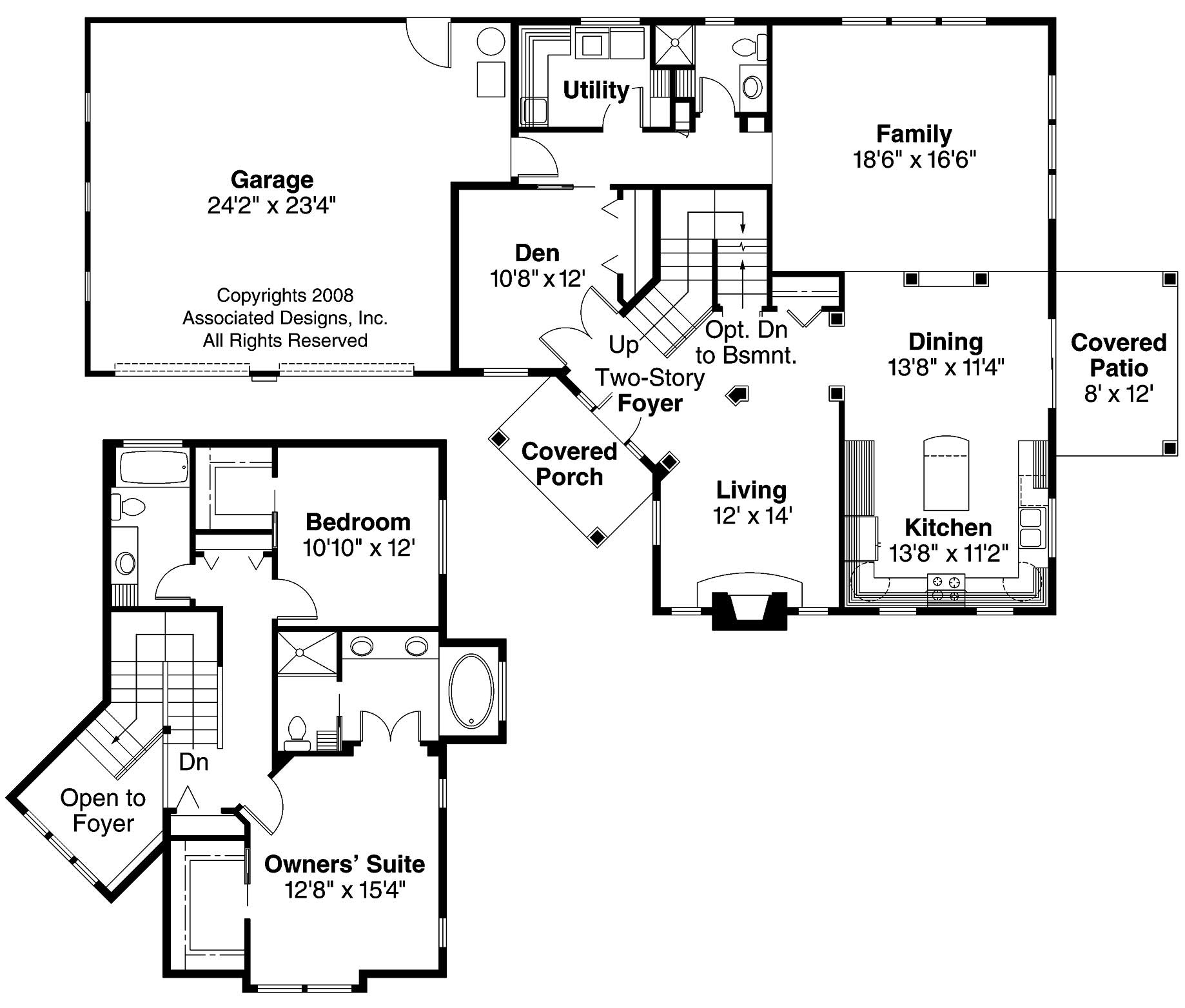 Floor Plan First Story of Craftsman Plan #108-1267