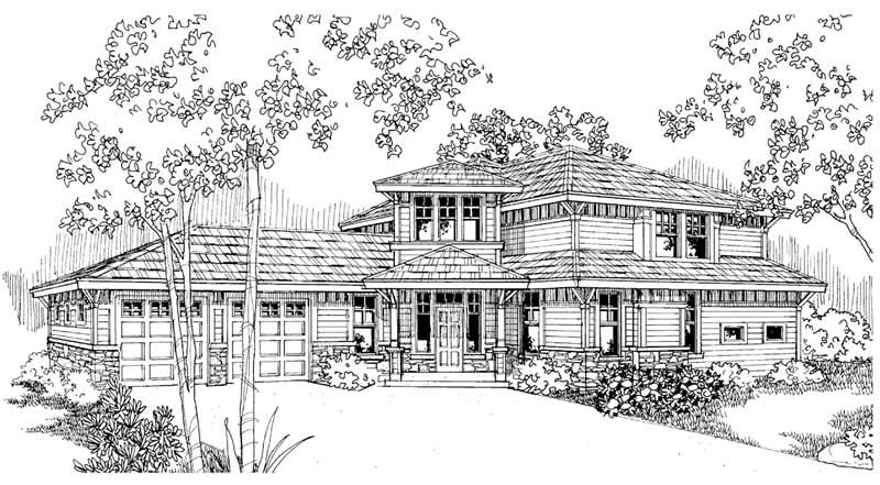 Front View of this 3-Bedroom, 2120 Sq Ft Plan - 108-1267