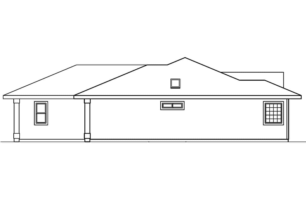 Home Plan Right Elevation of this 3-Bedroom,1719 Sq Ft Plan -108-1270