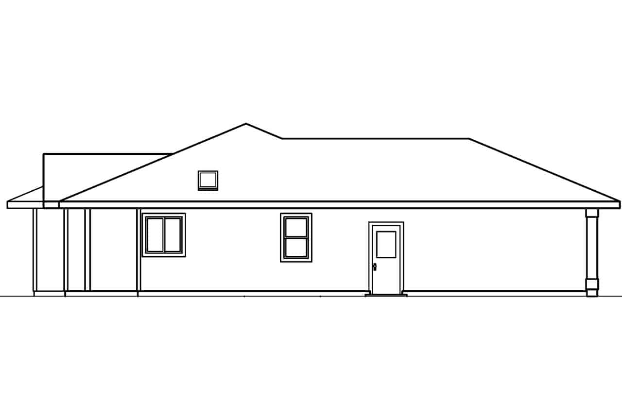 Home Plan Left Elevation of this 3-Bedroom,1719 Sq Ft Plan -108-1270