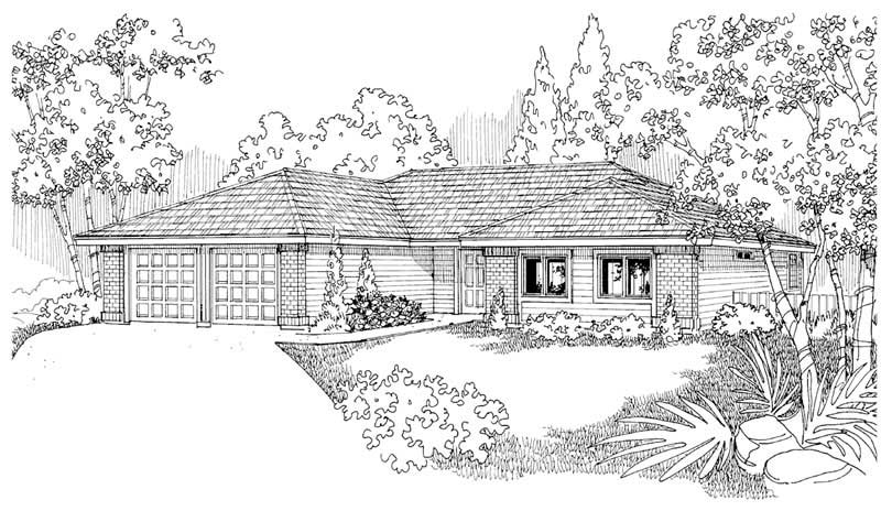 Front View of this 3-Bedroom, 1719 Sq Ft Plan - 108-1270