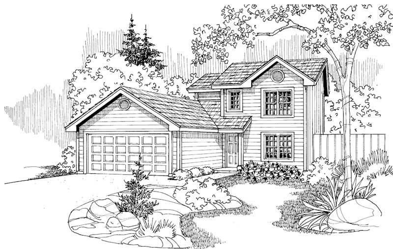 Front View of this 4-Bedroom, 1419 Sq Ft Plan - 108-1271