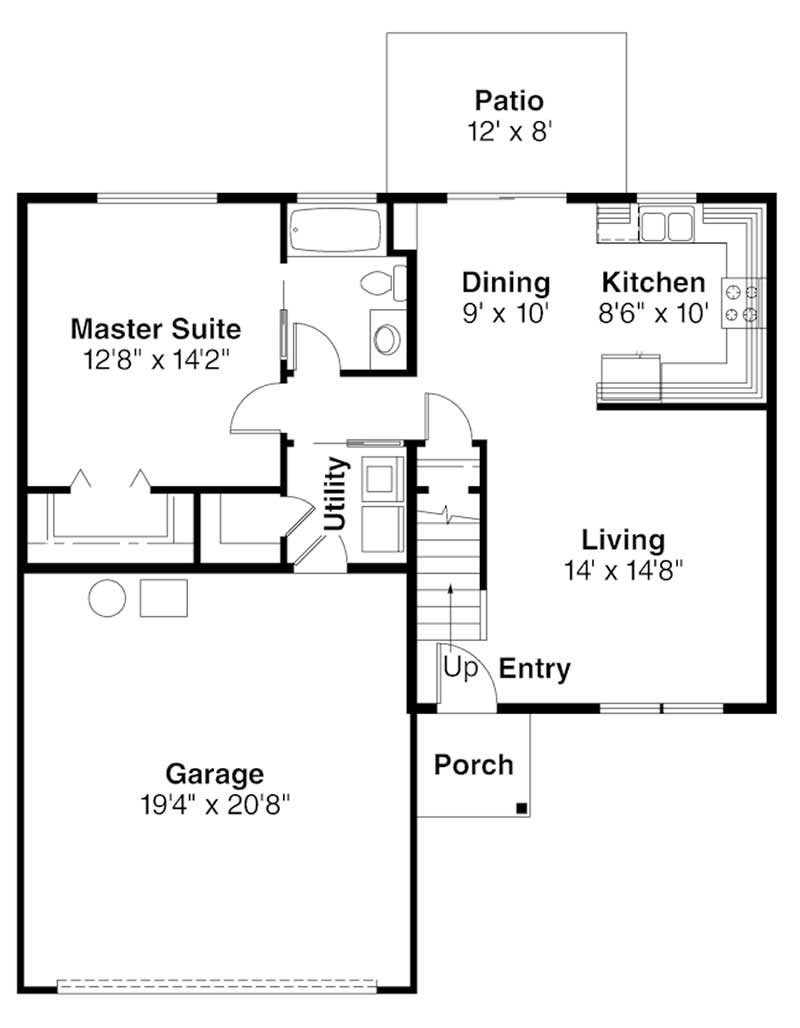 Floor Plan First Story of Country Plan #108-1271