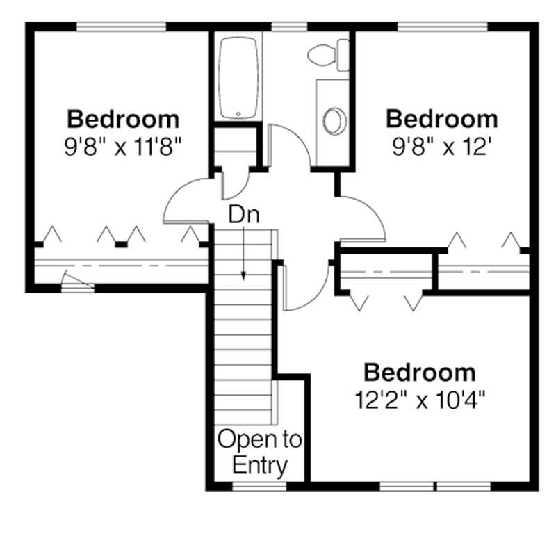Floor Plan Second Story of Country Plan #108-1271